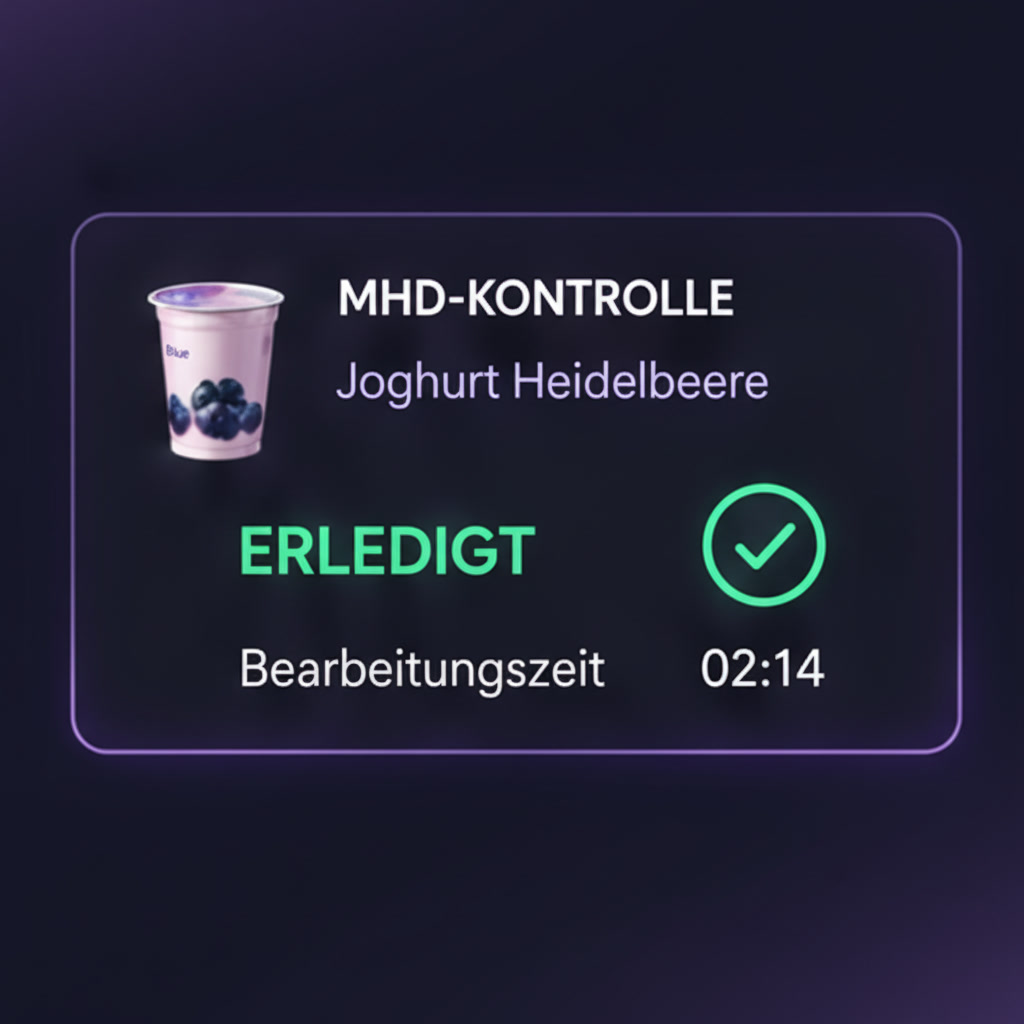 Statusanzeige einer erledigten MHD-Kontrolle
